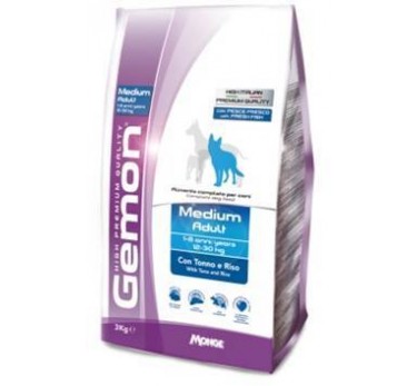 Gemon Dog Medium корм для взрослых собак средних пород тунец с рисом 3 кг